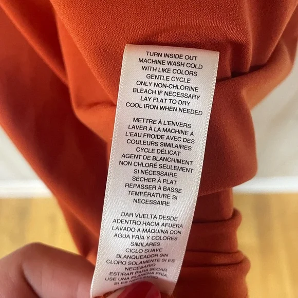 Michael Kors Orange Long Sleeve Knee LengthWrap-Look Dress Sz XL